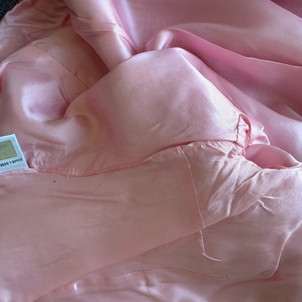 DOLCE & GABBANA Pink Tweed & Denim Fitted Jacket - Picture 4 of 5